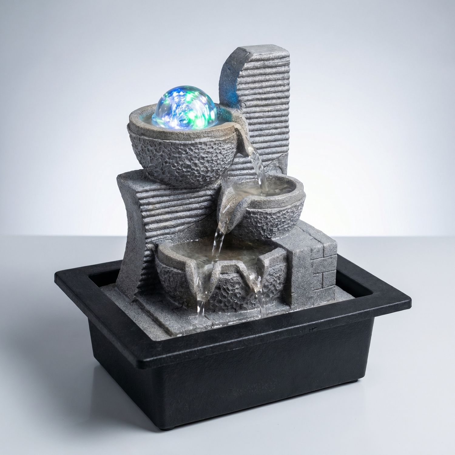 Cascading GemStone Themed Tabletop Fountain (h10.5 X w9 Inches)